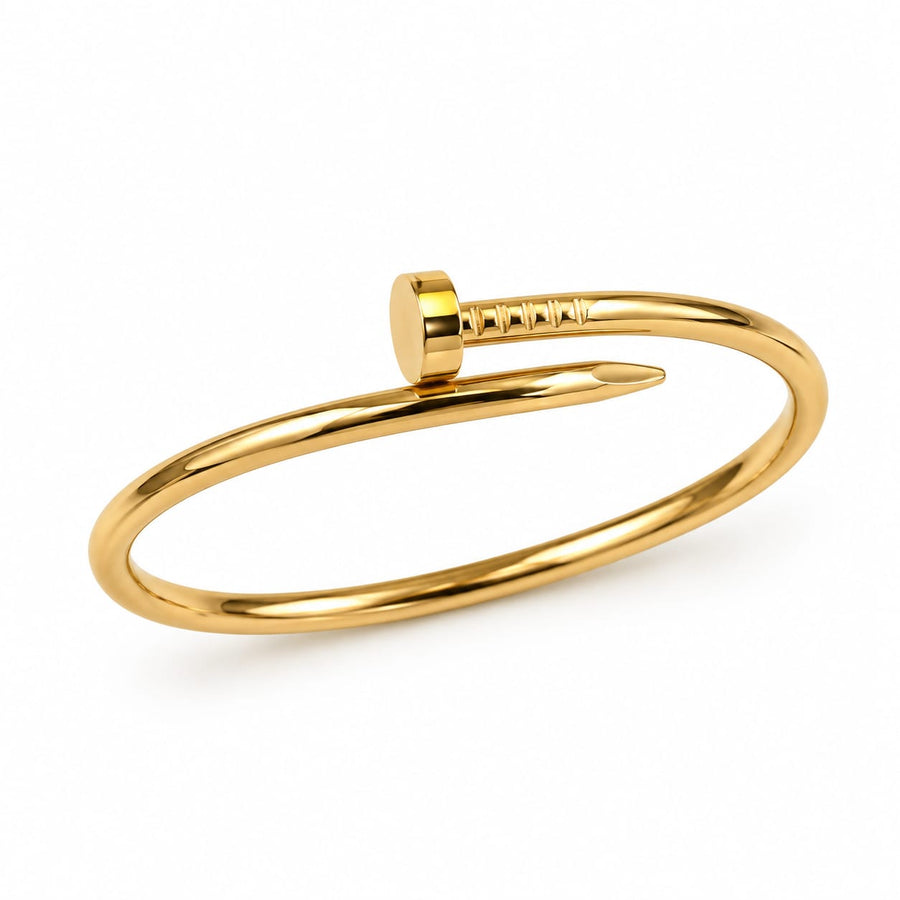 Elegant Gold Nail-Inspired Cuff Bracelet