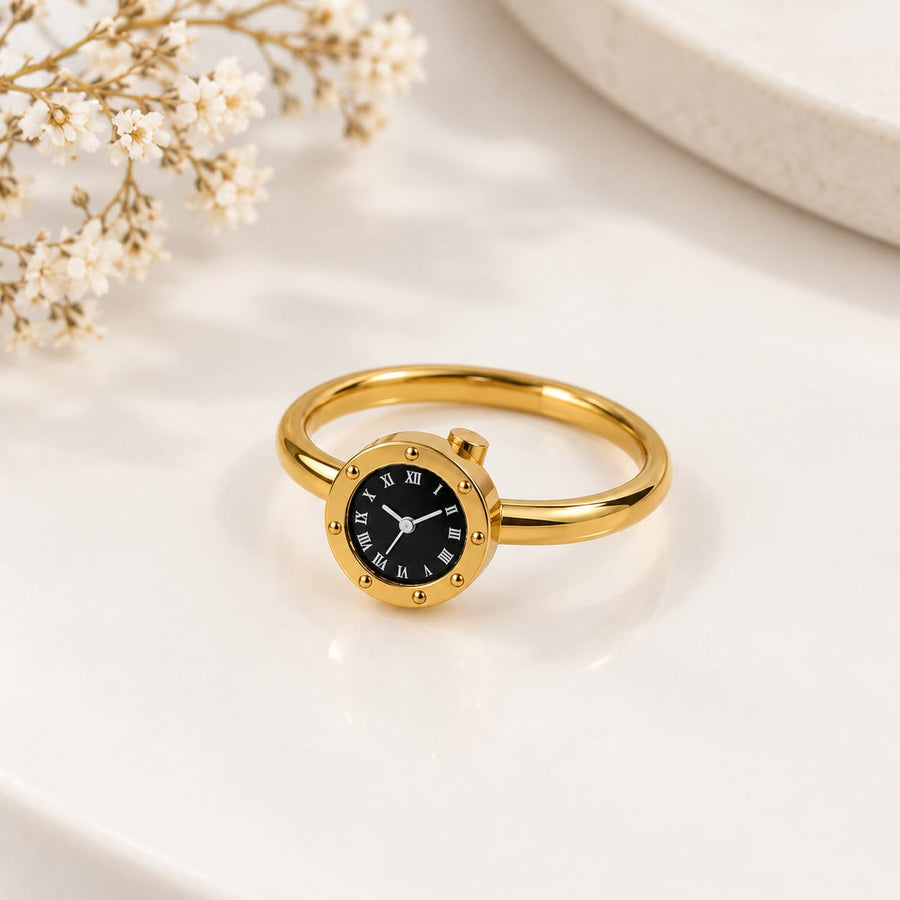 Elegant Gold Mini Watch Ring