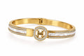 Luxury Gold Pearl Crystal Cuff Bracelet