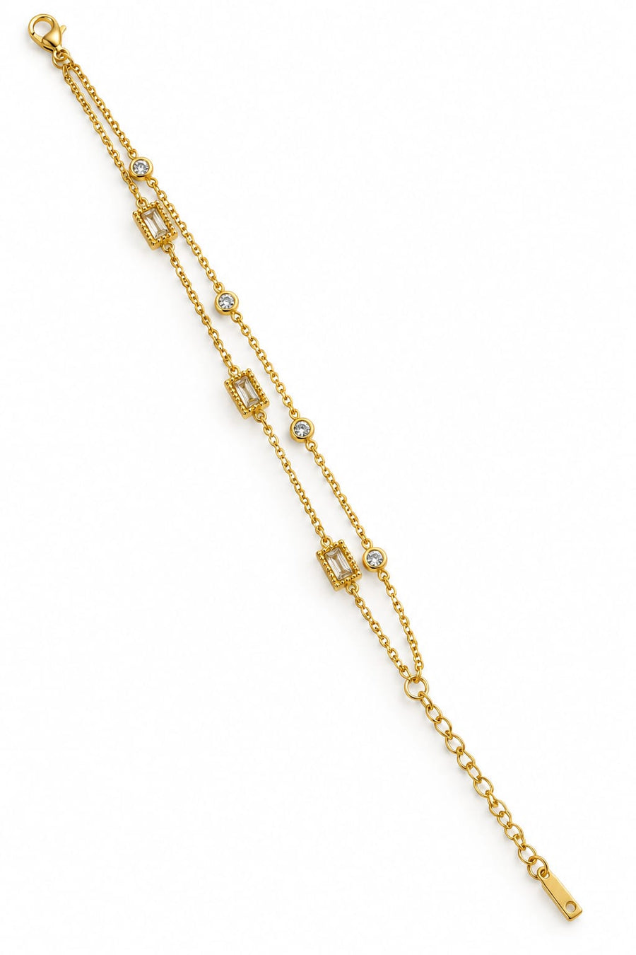 Elegant Gold Double-Layer Crystal Bracelet
