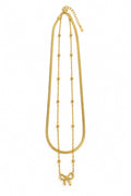Elegant Gold Layered Bow Charm Necklace