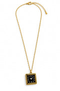 Elegant Square Watch Pendant Necklace – Gold